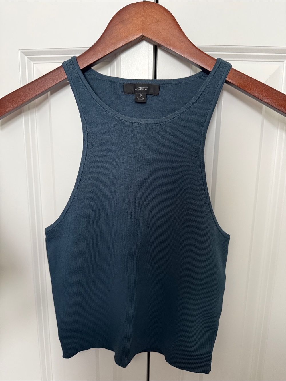 J. Crew Teal Ribbed Racerback Crop Tank